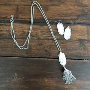 Kendra Scott White Howlite Necklace and Earrings!